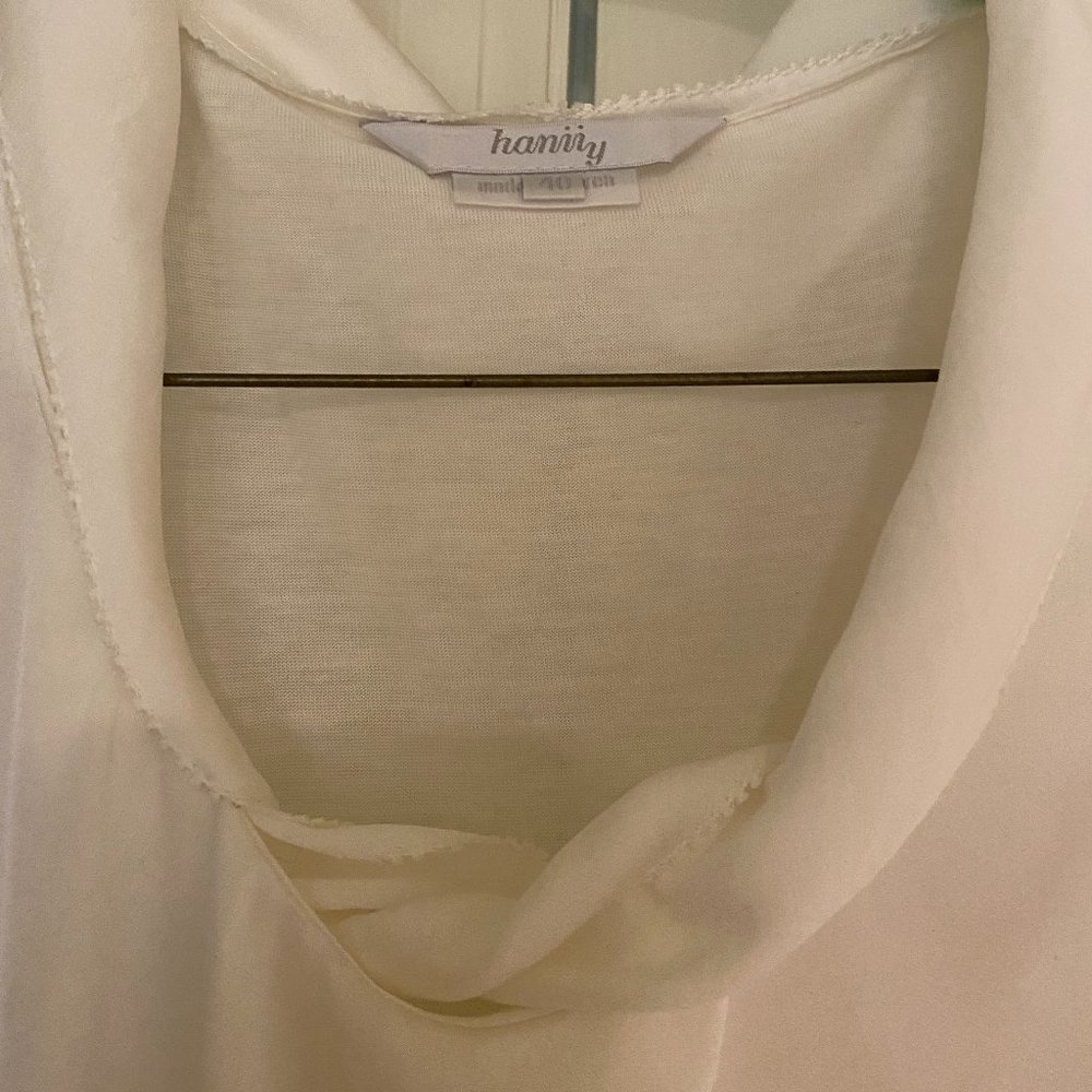 Silk/Cotton White Sleeveless Top